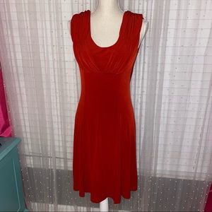 Calvin Klein Red Low Back with Drape Dress